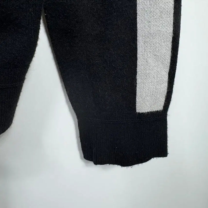 [BUNJANG] System Men's Black Gray Striped Zip-Up Cardigan 105 / 한섬 시스템 블랙 그레이 스트라이프 집업가디건 남자 105