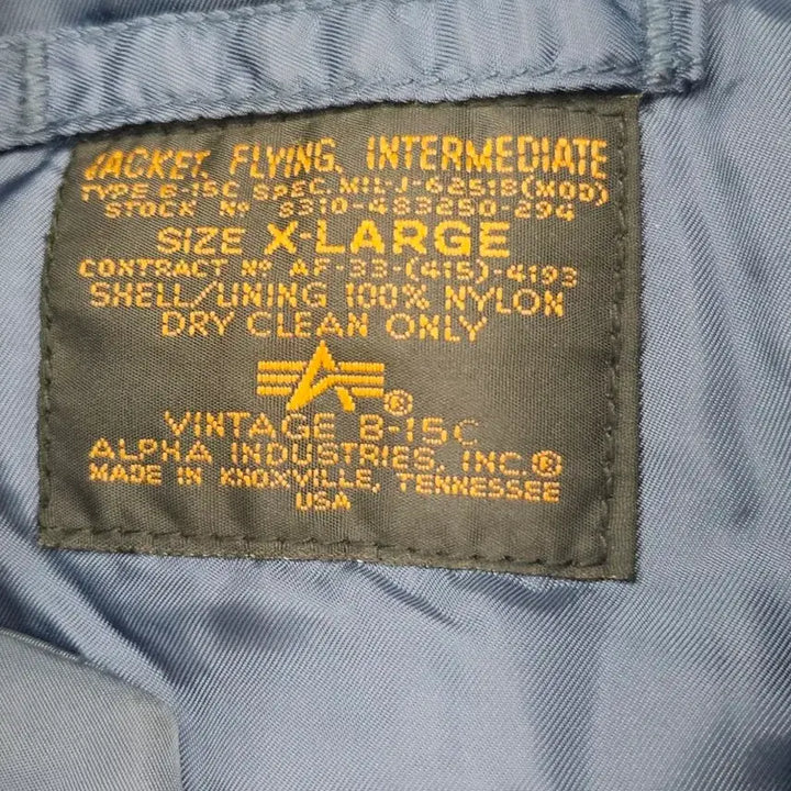 [BUNJANG] Alpha Industries B-15C Vintage Jacket / [최종할인/빅사이즈] 알파인더스트리 B-15C vintage XL 110