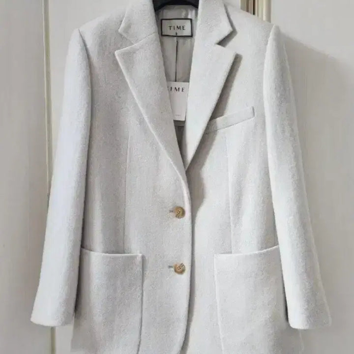 [BUNJANG] Time Alpaca Blend Herringbone Handmade Single Jacket / 한섬 타임 알파카블렌드 핸드메이드 싱글 자켓 헤링본 코트 재킷(새상품)