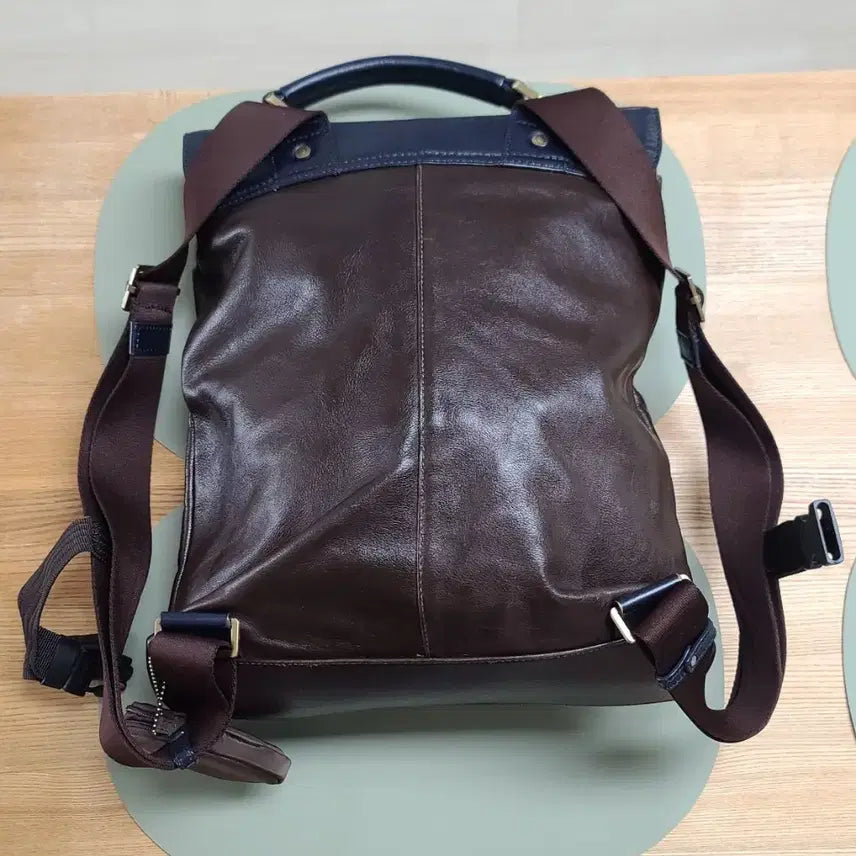 [BUNJANG] Mongsac Natural Leather Backpack / 몽삭 천연 가죽 백팩 - 어깨 흘러내림 방지 커스텀, 상태 굿