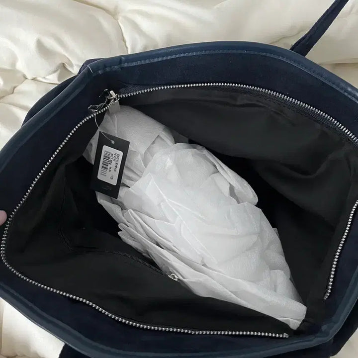 [BUNJANG] NewNew Navy Suede Shoulder Bag / 뉴뉴 네이비 스웨이드 숄더백 가방