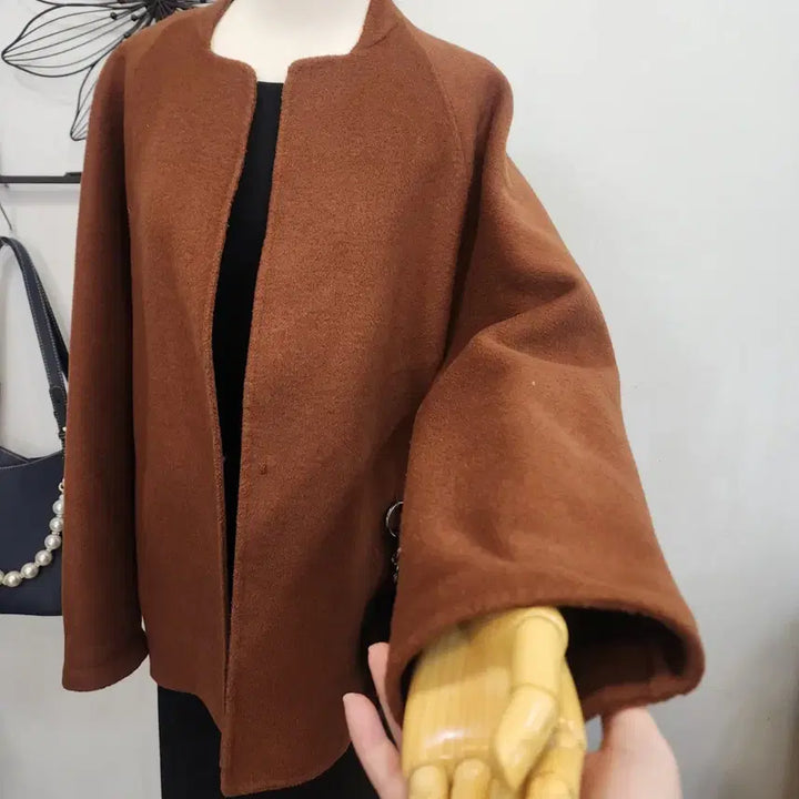 [BUNJANG] Soup Brown No-Collar Coat / soup 숲 브라운 노카라 코트/킬링/넉넉한 핏 /55사이즈