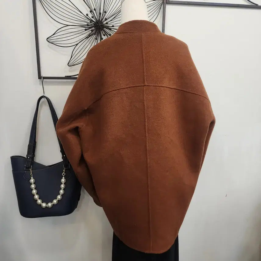 [BUNJANG] Soup Brown No-Collar Coat / soup 숲 브라운 노카라 코트/킬링/넉넉한 핏 /55사이즈