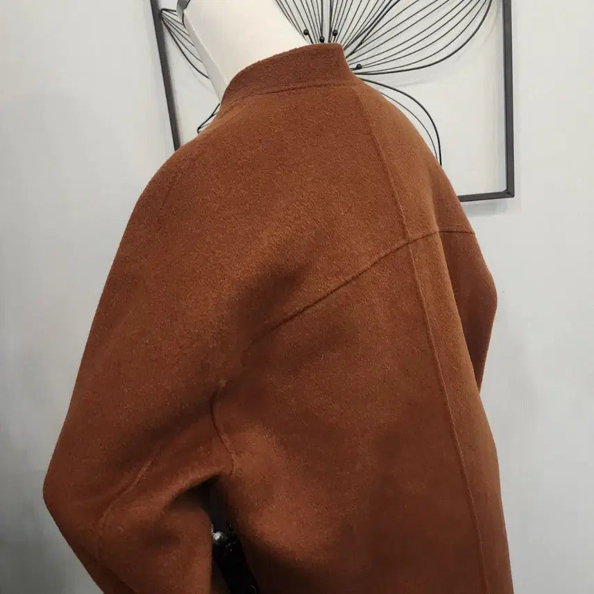 [BUNJANG] Soup Brown No-Collar Coat / soup 숲 브라운 노카라 코트/킬링/넉넉한 핏 /55사이즈