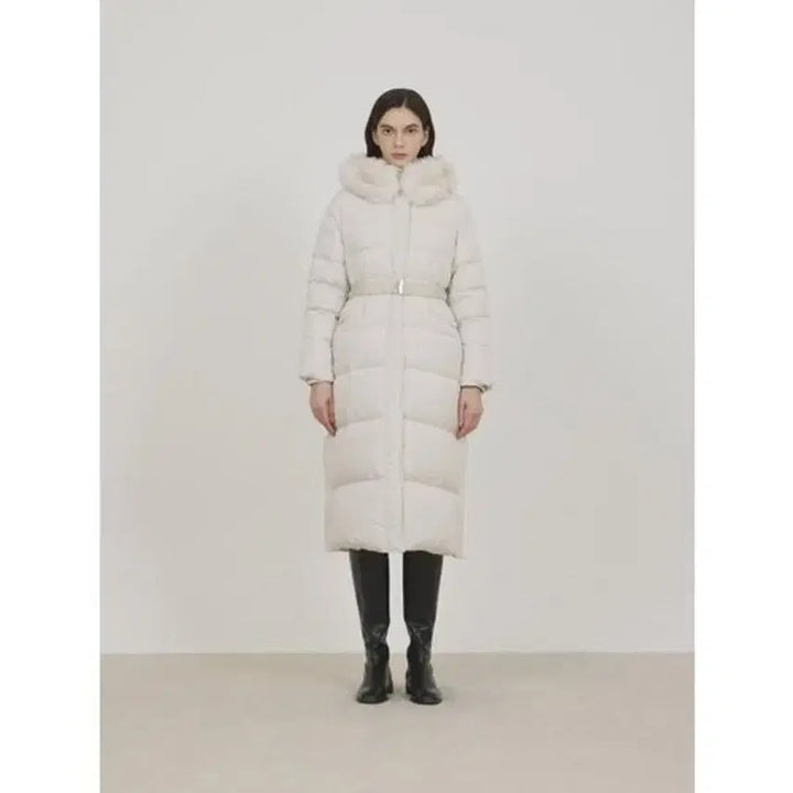 [BUNJANG] Juke Ivory Long Goose Down Padded Jacket / 쥬크 아이보리 롱 구스다운 패딩 새상품