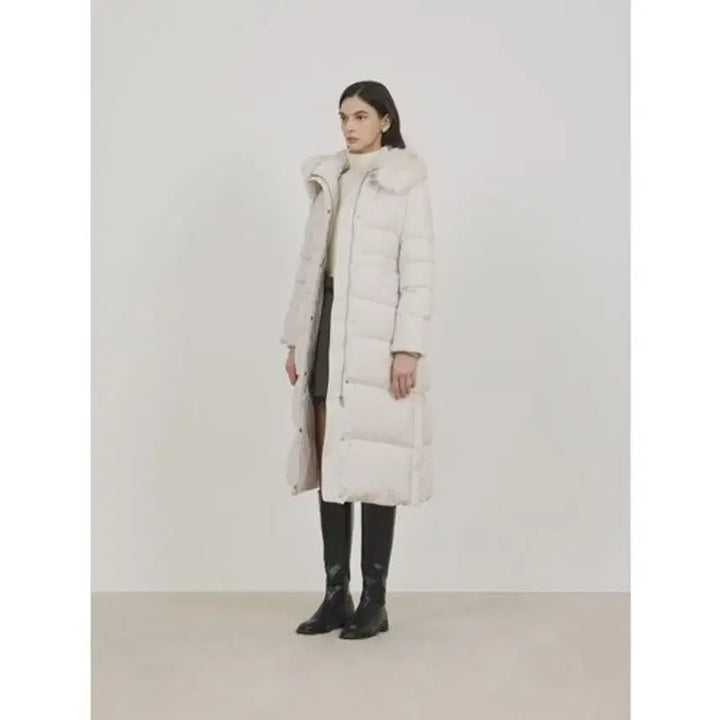 [BUNJANG] Juke Ivory Long Goose Down Padded Jacket / 쥬크 아이보리 롱 구스다운 패딩 새상품