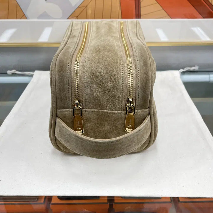 [BUNJANG] Richga Two-Way Golf Pouch Toiletries Bag Suede Sand / 새상품] Richga 투웨이 집 골프 파우치 토일레트리 백 스웨이드 샌드