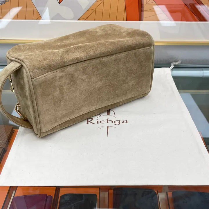 [BUNJANG] Richga Two-Way Golf Pouch Toiletries Bag Suede Sand / 새상품] Richga 투웨이 집 골프 파우치 토일레트리 백 스웨이드 샌드