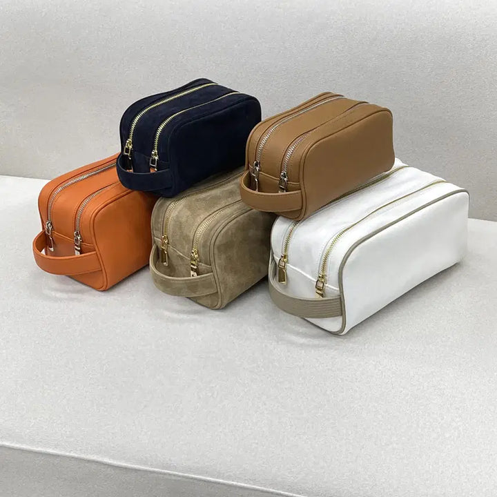[BUNJANG] Richga Two-Way Golf Pouch Toiletries Bag Suede Sand / 새상품] Richga 투웨이 집 골프 파우치 토일레트리 백 스웨이드 샌드