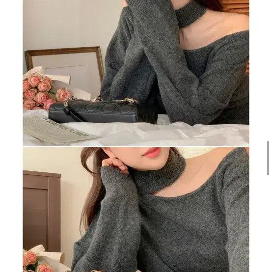 [BUNJANG] Attrangs Choker Fit Turtleneck Knit / 아뜨랑스 초커핏 목폴라 니트