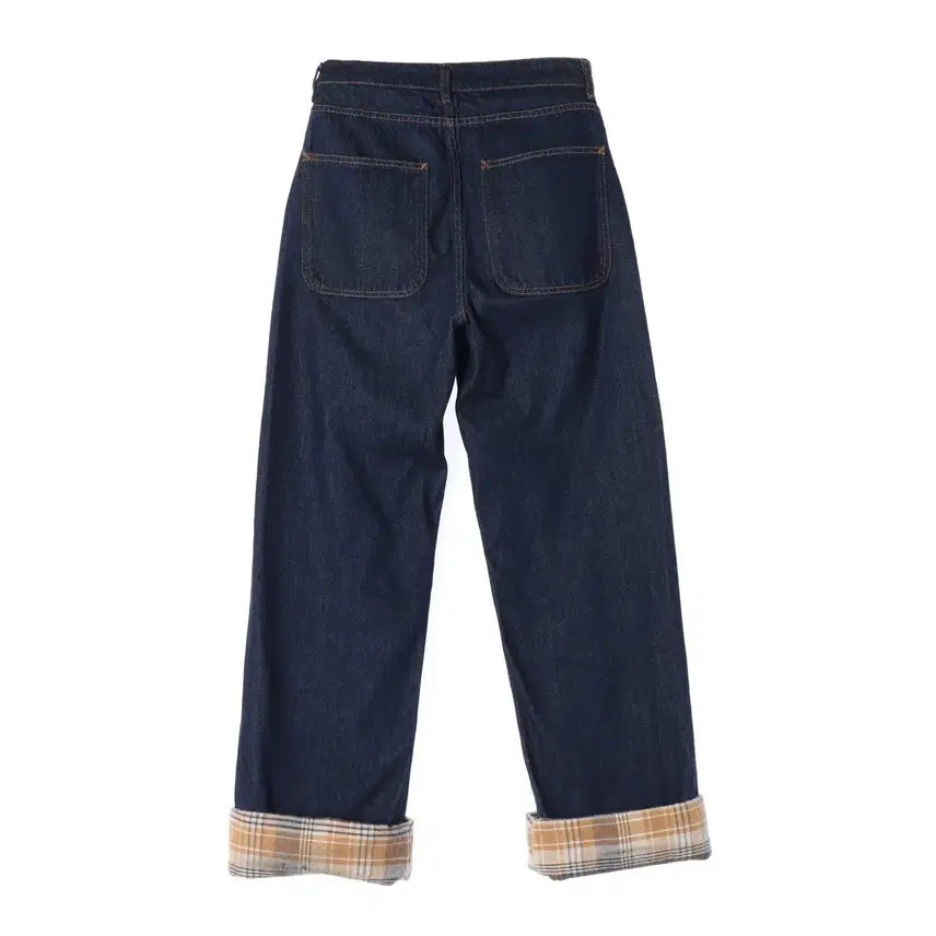 [BUNJANG] YMC Wide Fit Check Roll-Up Denim Pants / (새상품) 와이엠씨 YMC 24FW 와이드핏 체크 롤업 데님 팬츠