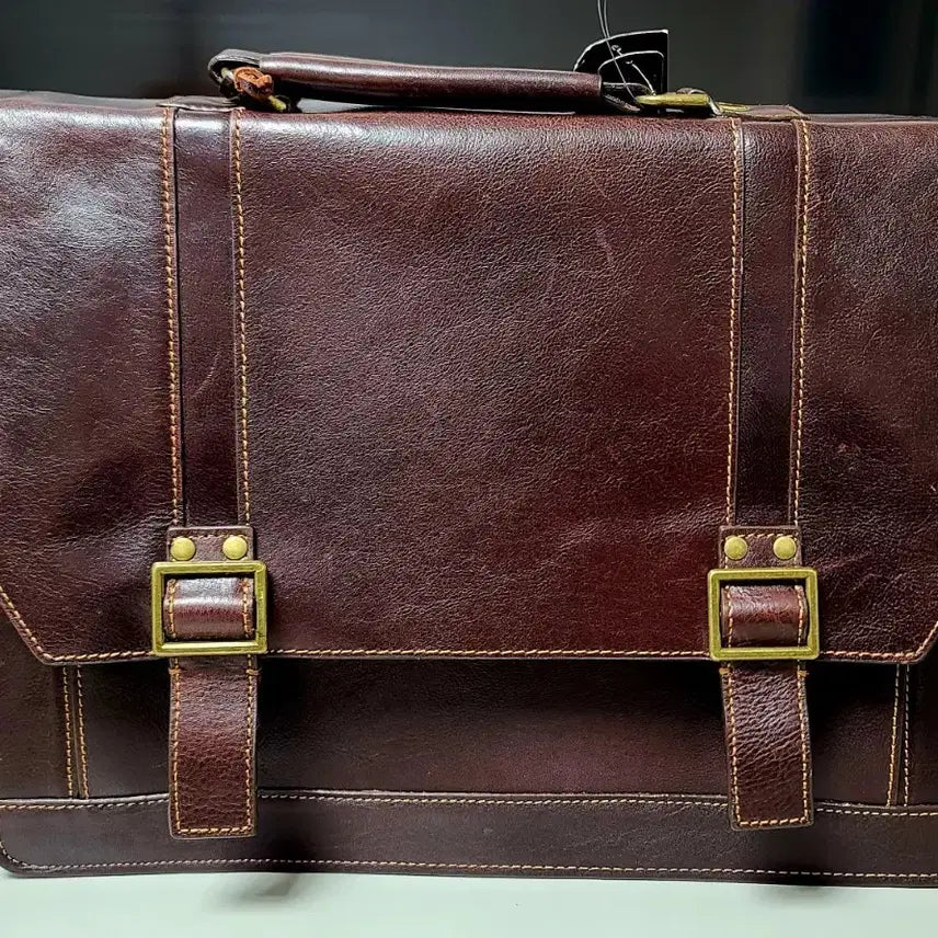 [BUNJANG] Wilson Leather Dark Brown Leather Briefcase + Bonus Bag / [새상품/택포함] 윌슨 레더 천연가죽 서류가방/(덤으로 가방 +1)