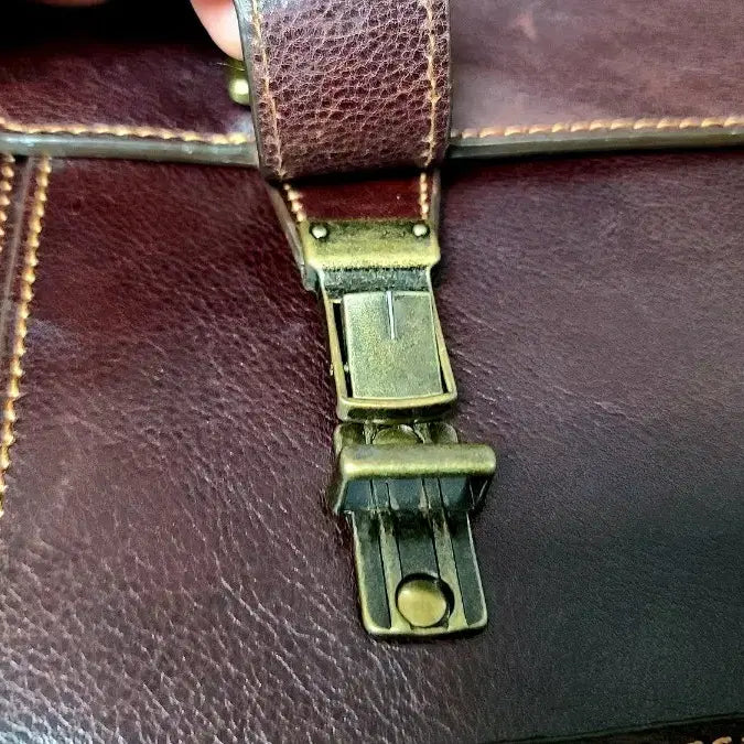 [BUNJANG] Wilson Leather Dark Brown Leather Briefcase + Bonus Bag / [새상품/택포함] 윌슨 레더 천연가죽 서류가방/(덤으로 가방 +1)