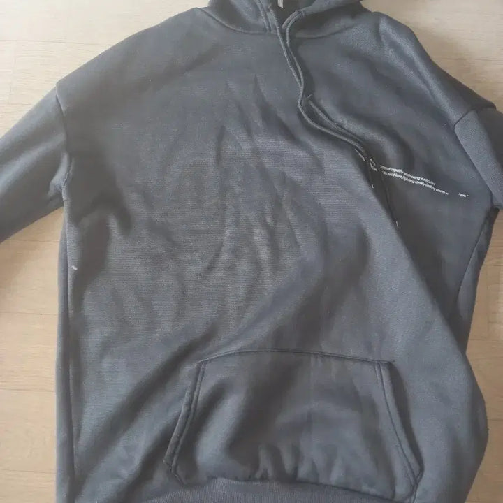 [BUNJANG] Dalprinting Gray Fleece Hoodie / 달프린팅 그레이 기모 후드티