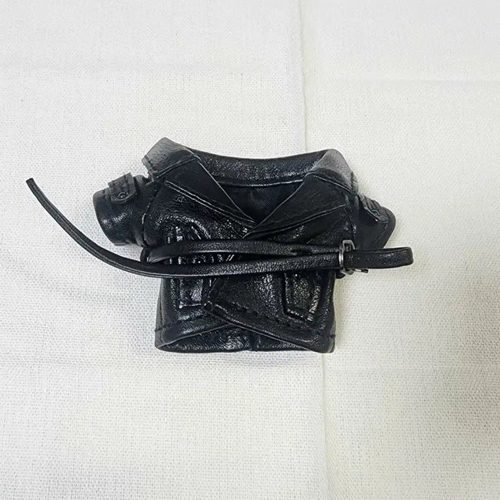 [BUNJANG] Peridot Black Leather Coat for 10cm Doll / 10cm인형옷 페리도트 가죽코트 블랙