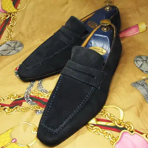 [BUNJANG] George Berluti Penny Loafers / 일본수제화 조지 벨루티 네이비블루 카프스킨 페니로퍼 275