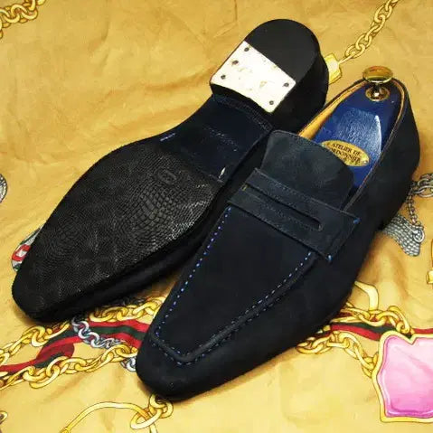 [BUNJANG] George Berluti Penny Loafers / 일본수제화 조지 벨루티 네이비블루 카프스킨 페니로퍼 275