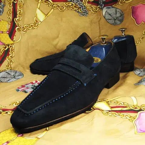 [BUNJANG] George Berluti Penny Loafers / 일본수제화 조지 벨루티 네이비블루 카프스킨 페니로퍼 275