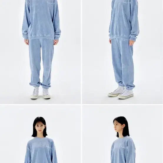 [BUNJANG] LAZYZ Corduroy Sweatshirt and Jogger Pants Set / LAZYZ 코듀로이 스웨트셔츠와 조거팬츠 세트