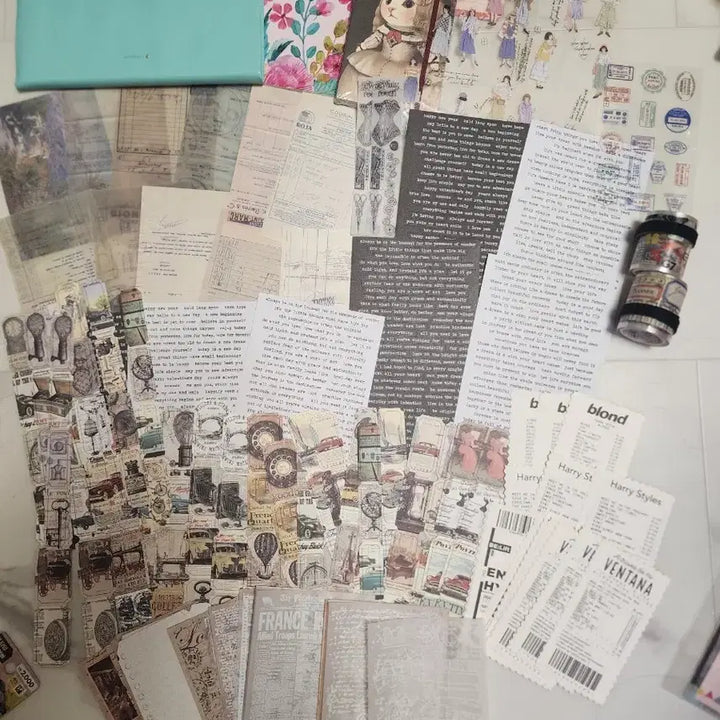 [BUNJANG] Vintage Stationery Bundle Set / (일괄) (마지막 할인) 빈티지 다꾸 다꾸템 처분 배경지 스티커 떡메