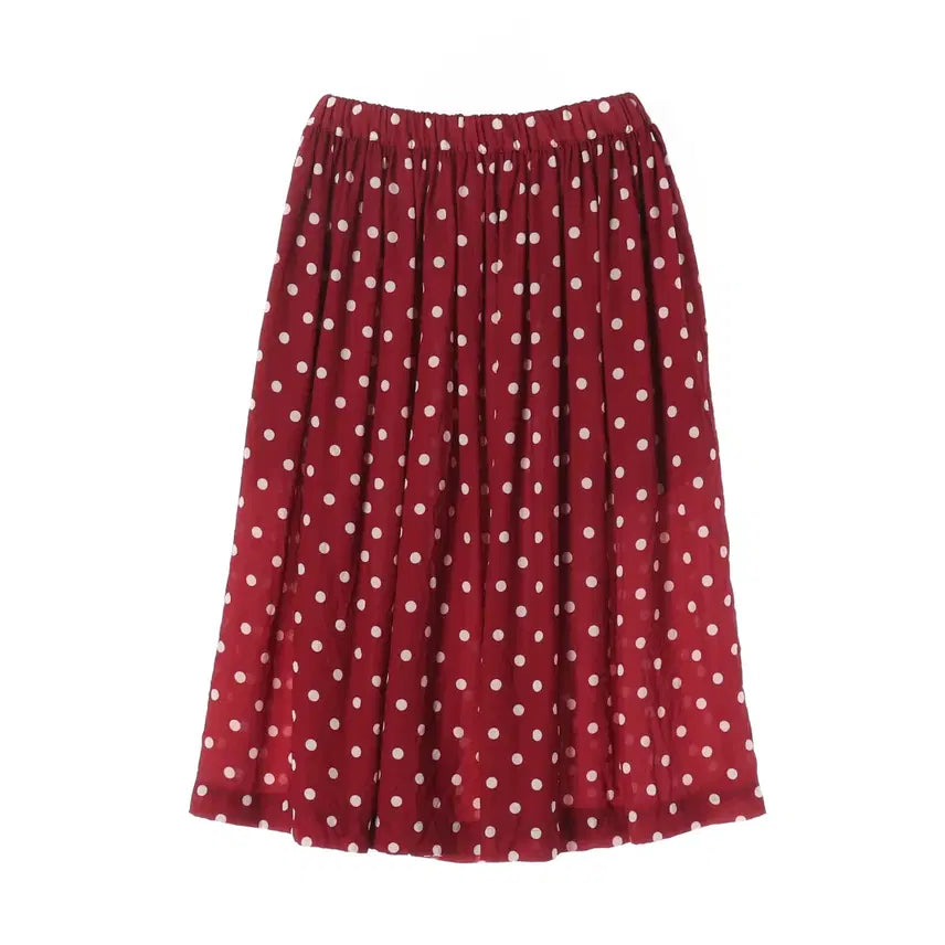 [BUNJANG] Comme des Garcons 21FW Dot Pattern Long Skirt / 꼼데가르송 21FW 도트 패턴 밴딩 롱 스커트 치마 레드