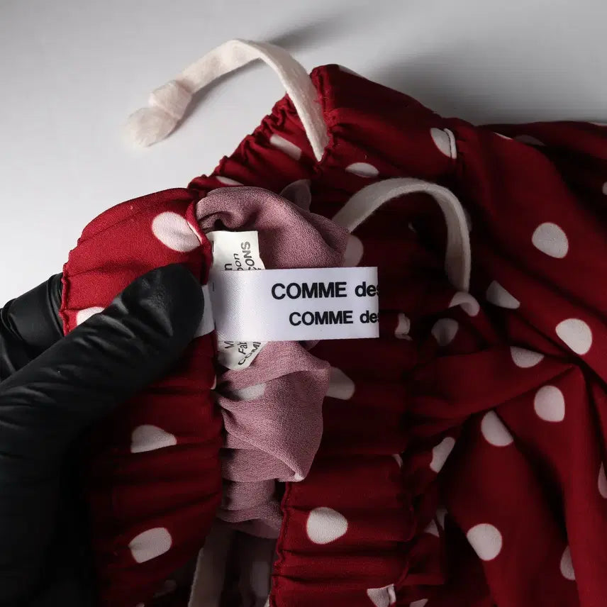[BUNJANG] Comme des Garcons 21FW Dot Pattern Long Skirt / 꼼데가르송 21FW 도트 패턴 밴딩 롱 스커트 치마 레드