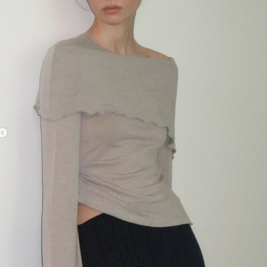 [BUNJANG] Nohant Mute Off-Shoulder Top Gray / 노앤뮤트 오프숄더탑 그레이