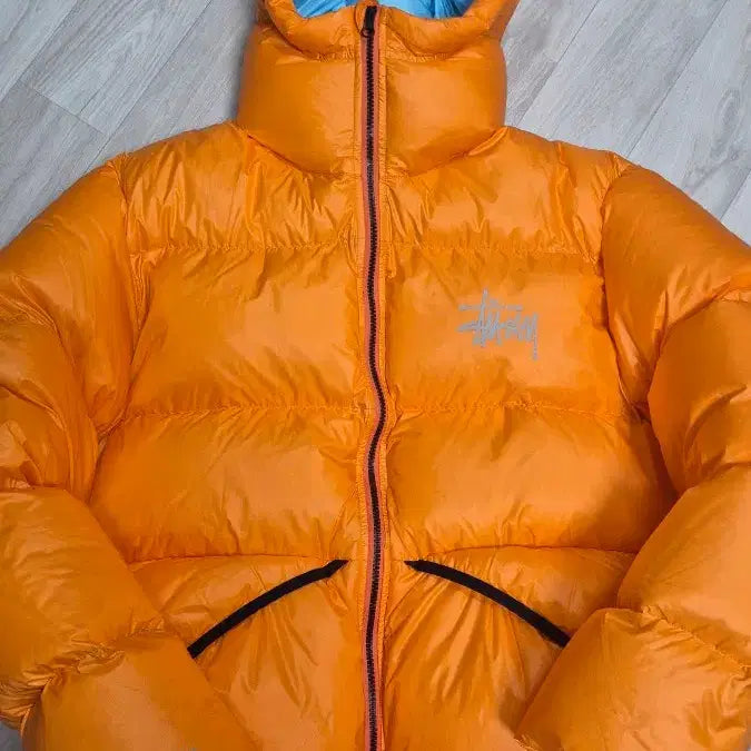 [BUNJANG] Stussy Micro Ripstop Padded Jacket Orange L / 스투시 마이크로 립스탑 패딩 오렌지 L