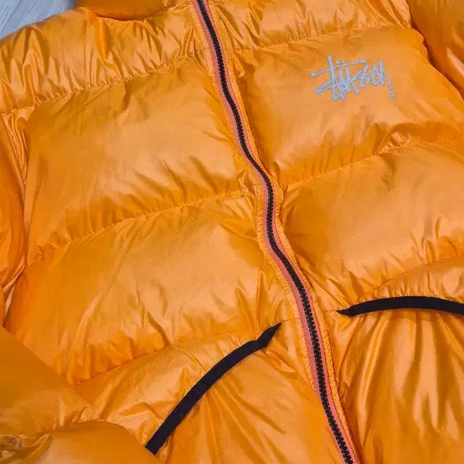 [BUNJANG] Stussy Micro Ripstop Padded Jacket Orange L / 스투시 마이크로 립스탑 패딩 오렌지 L