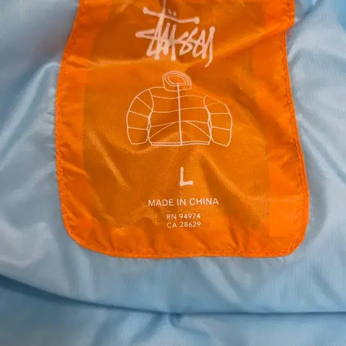 [BUNJANG] Stussy Micro Ripstop Padded Jacket Orange L / 스투시 마이크로 립스탑 패딩 오렌지 L
