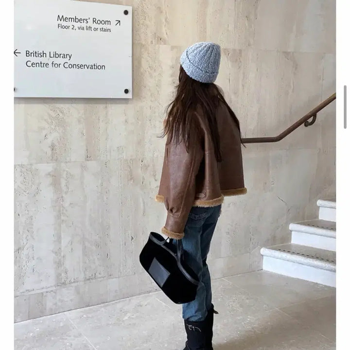 [BUNJANG] UnderB Paddington Mouton Brown Coat / 언더비 패딩턴 무스탕 브라운