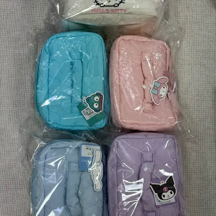 [BUNJANG] Sanrio Quilting Pouch Set / 산리오 퀼팅 파우치 5종 새상품