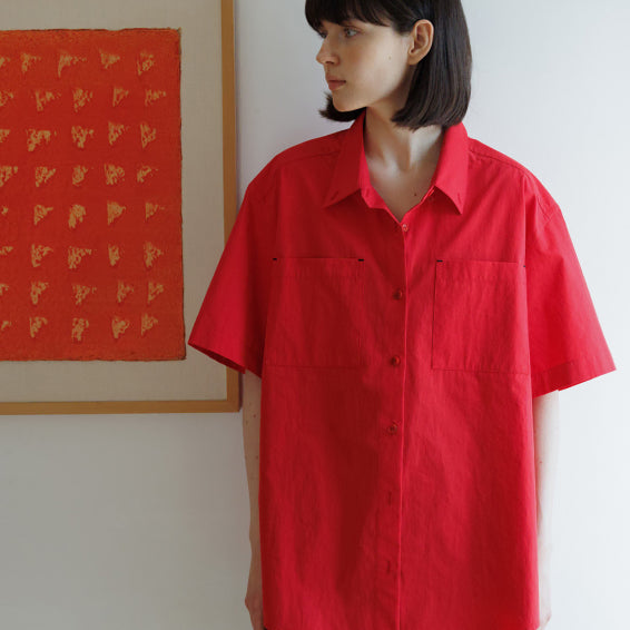 [BUNJANG] Moondal Como Half Shirt - Red / 문달 Como Half Shirt in Red