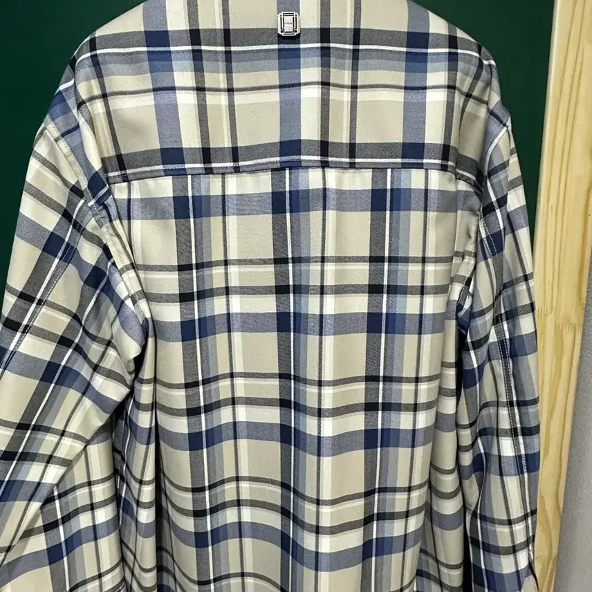 [BUNJANG] Solid Homme Beige Blue Check Shirt Jacket / 46 솔리드옴므 베이지블루 체크 셔츠 자켓