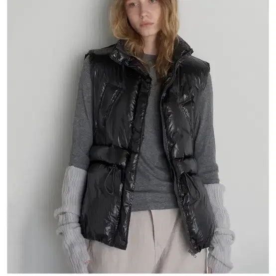 [BUNJANG] Aero Studio Black Padded Vest / Aero studio 블랙 패딩 조끼 새제품