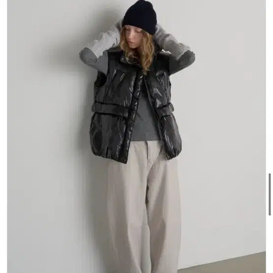 [BUNJANG] Aero Studio Black Padded Vest / Aero studio 블랙 패딩 조끼 새제품