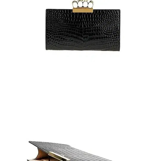 [BUNJANG] Alexander McQueen Knuckle Clutch Black Leather / 알렉산더맥퀸 너클 클러치 블랙 레더 ㅡ정품.새상품