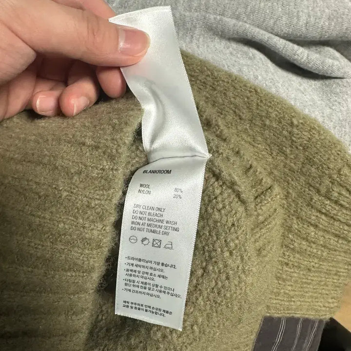 [BUNJANG] Blankroom Bubble Crewneck Knit Olive / (2) 블랭크룸 버블 크루넥 니트 올리브