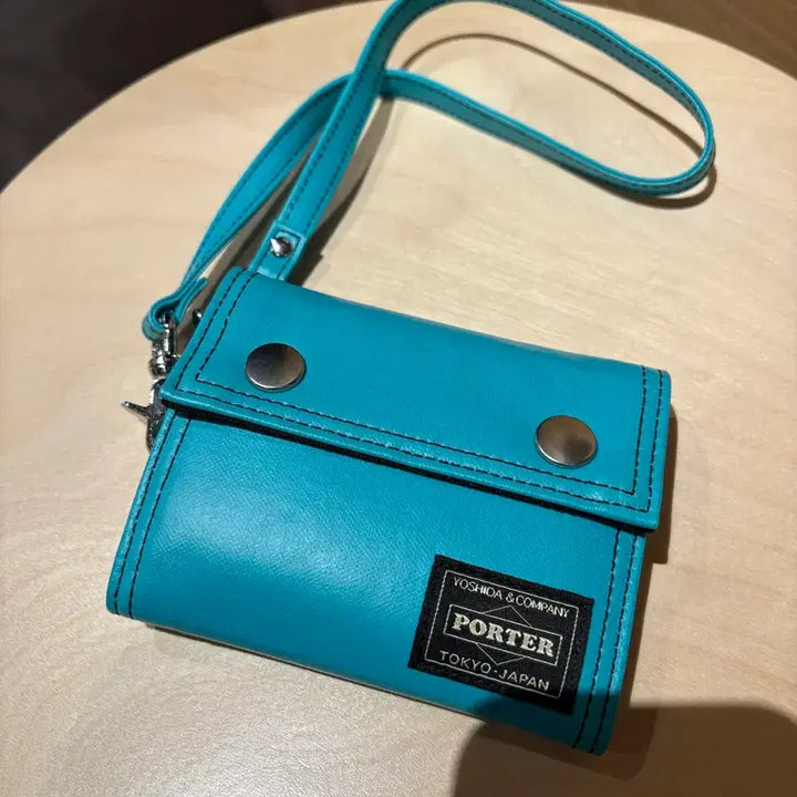 [BUNJANG] Porter Turquoise Pocket Card Wallet / 포터 포켓 카드 지갑 터콰이즈 컬러