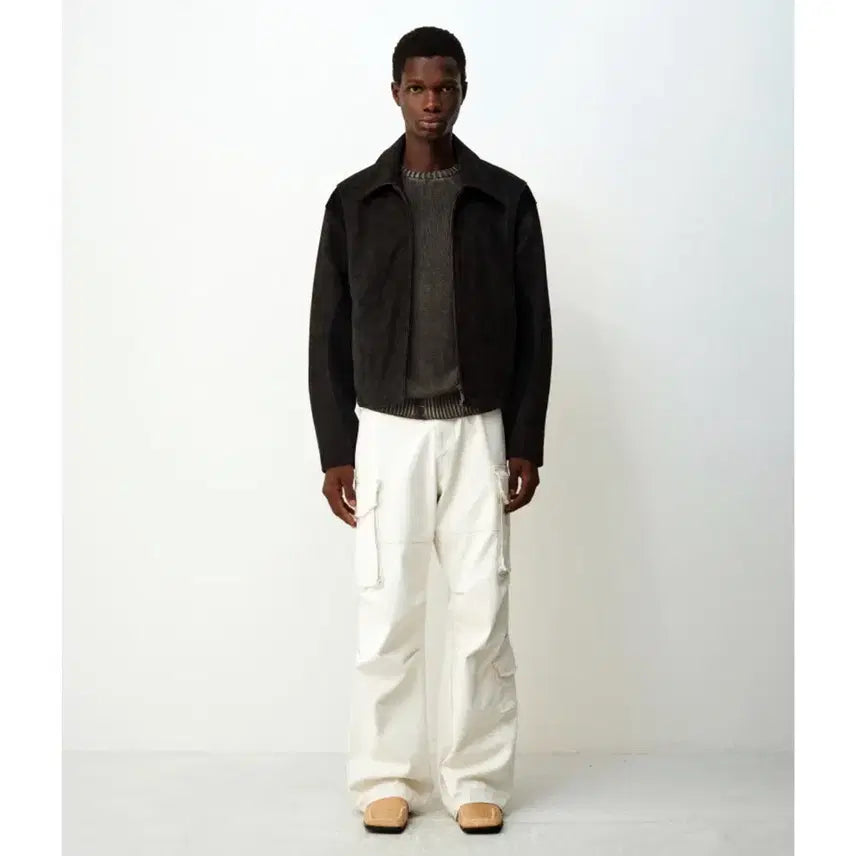 [BUNJANG] COOR Mixed Suede Piping Jumper (Black Brown) S / 쿠어(COOR) 믹스드 스웨이드 파이핑 점퍼 (블랙브라운) S사이즈