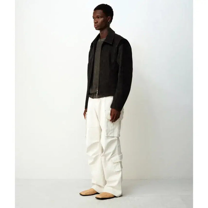 [BUNJANG] COOR Mixed Suede Piping Jumper (Black Brown) S / 쿠어(COOR) 믹스드 스웨이드 파이핑 점퍼 (블랙브라운) S사이즈