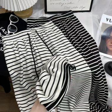 [BUNJANG] Striped Pants Spring Summer Trousers Banded Pajama Homewear / 스트라이프 바지 봄 여름 팬츠 밴딩 팬츠 잠옷 파자마 홈웨어