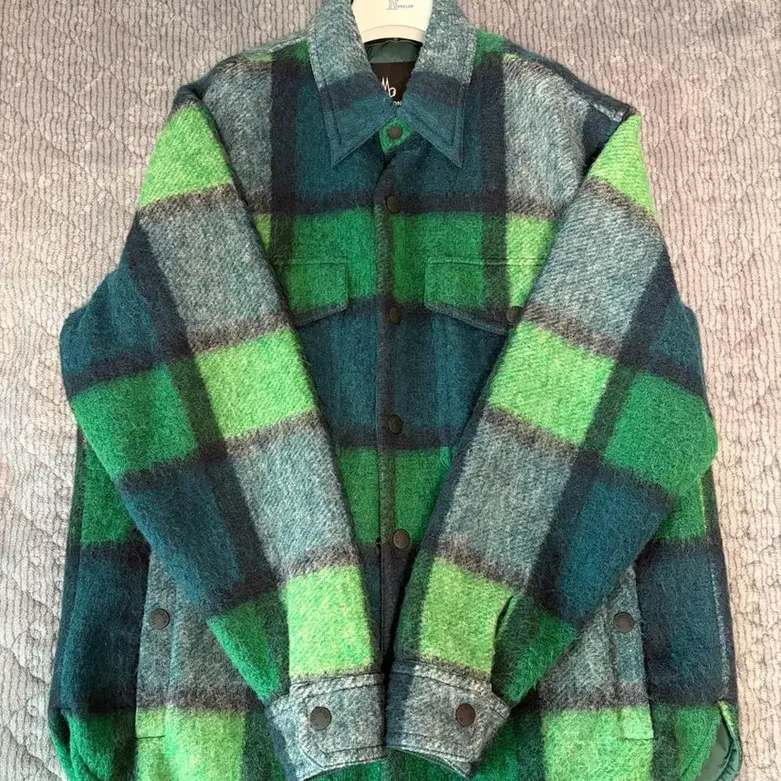 [BUNJANG] Moncler Grenoble Wire Wool Padded Shirt Jacket - Green / [2] 몽클레어 그레노블 와이어 울 패딩 셔츠 자켓 그린