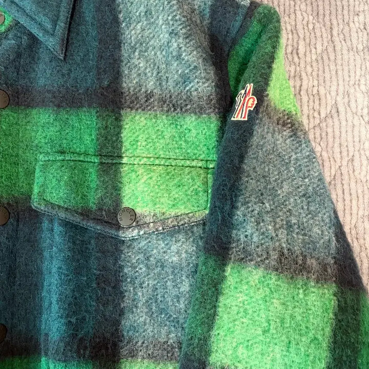 [BUNJANG] Moncler Grenoble Wire Wool Padded Shirt Jacket - Green / [2] 몽클레어 그레노블 와이어 울 패딩 셔츠 자켓 그린