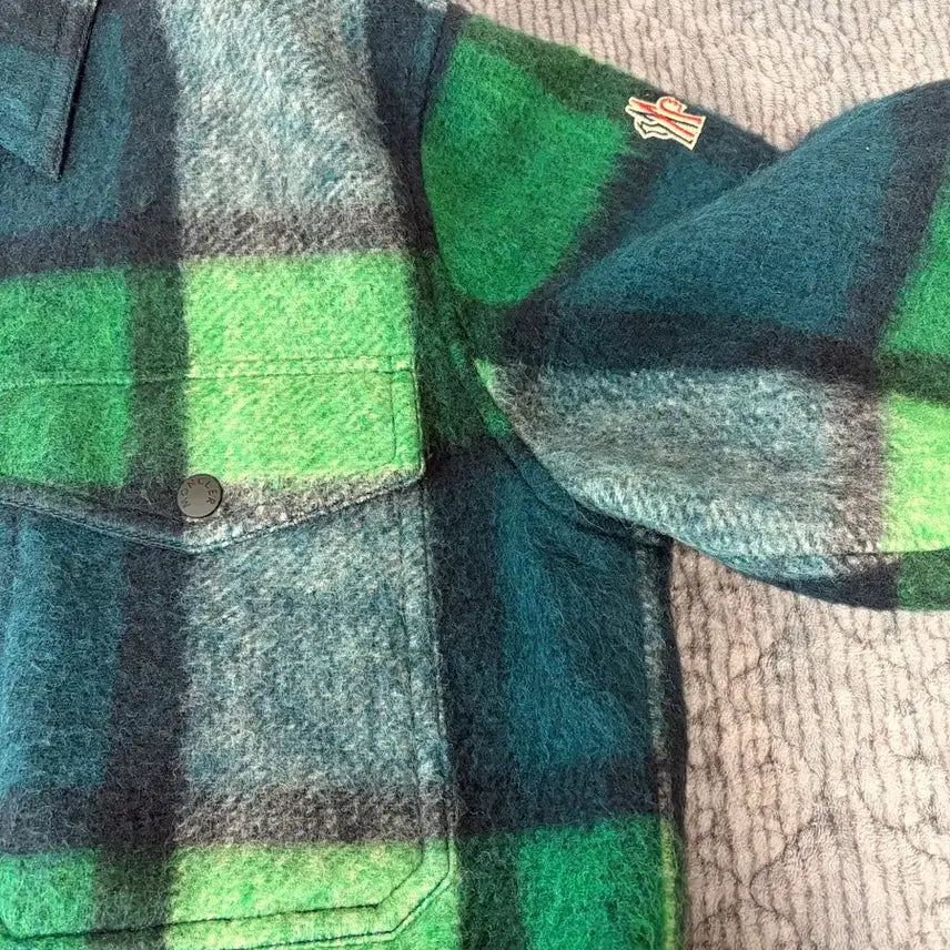 [BUNJANG] Moncler Grenoble Wire Wool Padded Shirt Jacket - Green / [2] 몽클레어 그레노블 와이어 울 패딩 셔츠 자켓 그린