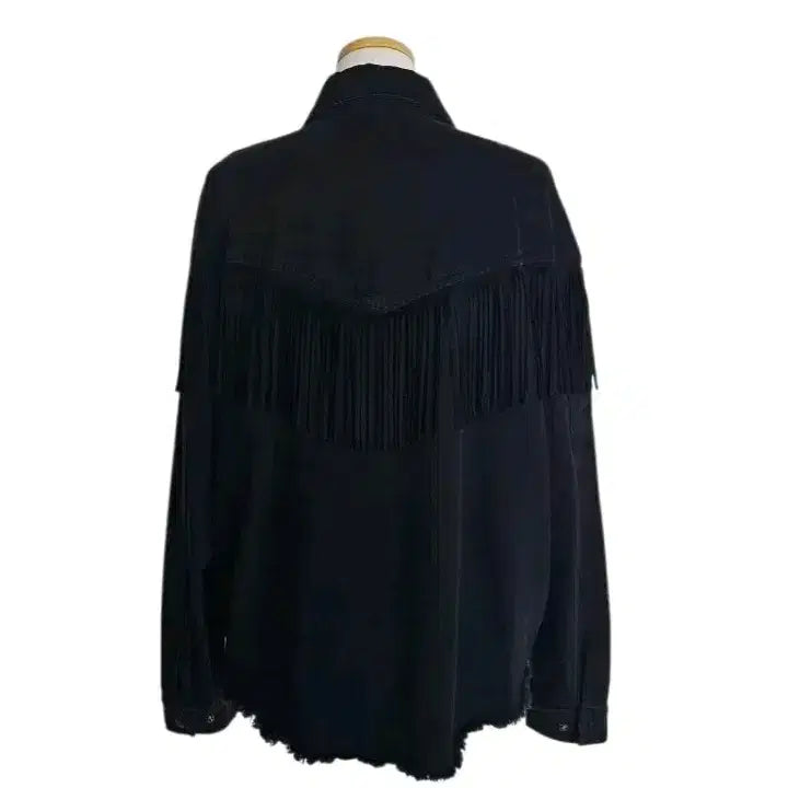 [BUNJANG] ZARA Fringe Black Denim Shirt / ZARA  프린지 블랙 데님셔츠
