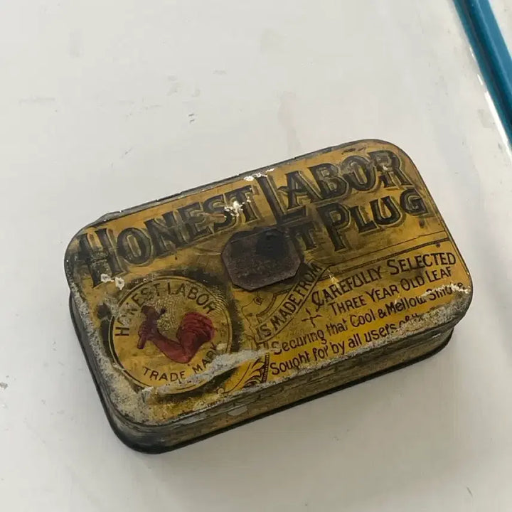 [BUNJANG] Honest Labor Vintage Cigarette Tin Case / 영국 빈티지 시가렛 옐로 틴 케이스