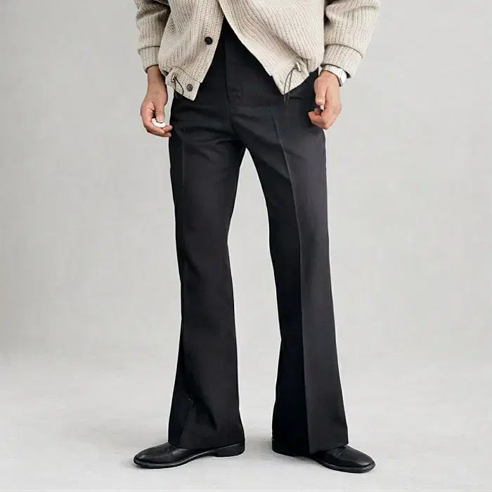 [BUNJANG] Premium Slim Fit Flare Trousers / 남자 프리미엄 플레어 롱기장 슬림핏 부츠컷 슬랙스 3컬러