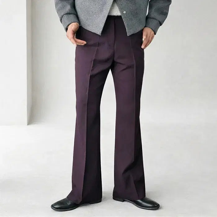 [BUNJANG] Premium Slim Fit Flare Trousers / 남자 프리미엄 플레어 롱기장 슬림핏 부츠컷 슬랙스 3컬러