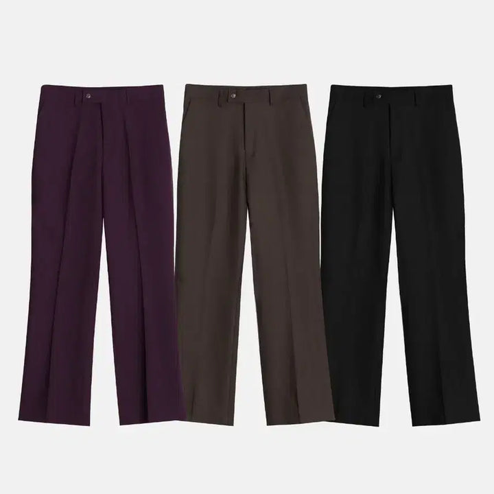 [BUNJANG] Premium Slim Fit Flare Trousers / 남자 프리미엄 플레어 롱기장 슬림핏 부츠컷 슬랙스 3컬러